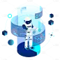 扁平风智能机器人创意贴纸4