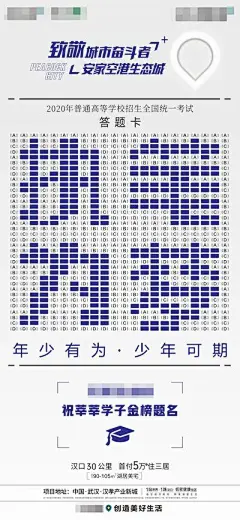 【南门网】海报 房地产 高考 金榜题名 答题卡 创意 价值点