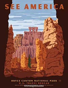 旅游景点插画海报设计81_CG窝