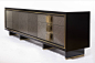 Luxury sideboard. Grey and dark sideboard. Golden details.  Luxury furniture. Interior design, interiors, decor. Take a look at: www.bocadolobo.com