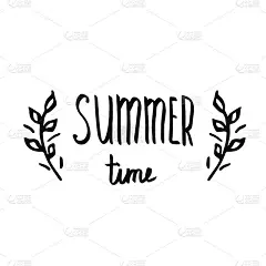 你好夏天-手绘笔刷文本。为您手工刻字