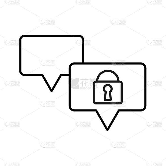 加密消息图标轮廓样式。