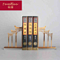 新中式创意古典屋檐书靠书立摆设样板房间书房书柜软装摆件CH0710-tmall.com天猫