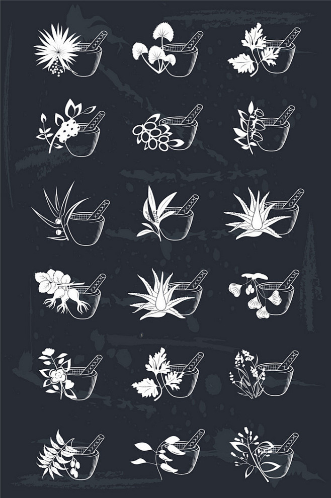 矢量植物图标素材
