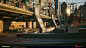 Cyberpunk 2077 Overpass, Mateusz Waluś : I was responsible for designing and modeling this huge overpass set. It was initially blocked out by Witold Justyniak, later textured by outsource following my feedback, and optimized by Wojciech Chaliński. It’s mo