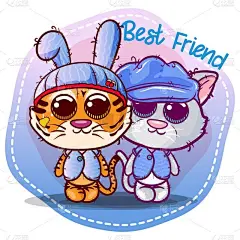 可爱的,猫,虎,矢量,贺卡,卡通,庆生会,请柬,野生动物,小的