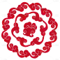 中国风窗花纹样贴纸1