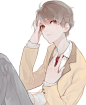 pixiv、Aldnoah Zero、少年、美少年、制服、黑白