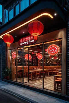 中餐厅门面摄影图