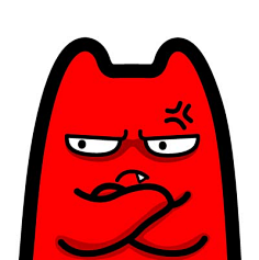 25魔鬼猫表情-生气】#半身 交叉手 抱胸 抿嘴 爆青筋 ip.