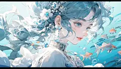 美少女战士电脑壁纸 | 蓝色系 | 人鱼少女 - 小红书