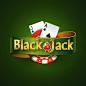 blackjack-logo-with-green-ribbon-and-on-a-green-background-isolated-card-game-casino-game-free-vector