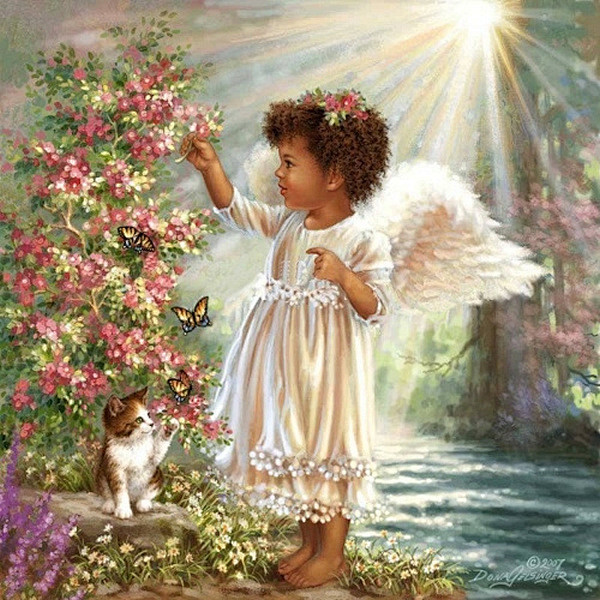 油画donagelsinger天使花园