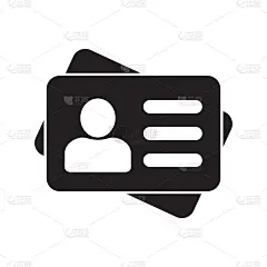 员工职员卡，身份证图标，vcard矢量图标插图的平面设计，标志，网站，社交媒体，移动应用程序，ui
