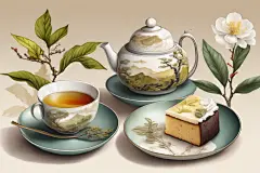 清新手绘香醇的茶叶图片插画