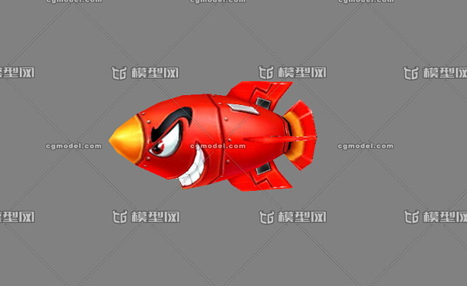 卡通导弹飞毛腿炮弹红色火箭弹炸弹客炸弹人