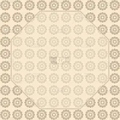 背景印花重复程式化的花。带有文本空间的框架。棕色、米黄色的颜色。