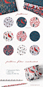 Lovebirds handpainted folk graphics  by By Lef on @creativemarket