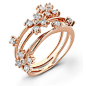 14k rose Floral Diamond Ring      This 14kt rose gold ring has a classy design to it. It contains eighteen diamonds with a total weight of .62ct.