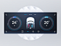Car climate control concept 3d air temperature climate progress car