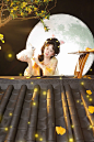 广寒宫实录 中秋汉服写真 棚拍月亮布景 - 小红书