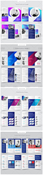 大气简洁商务三折页排版模板产品宣传公司企业介绍手册设计素材图-淘宝网