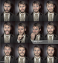 Facial Expression Set Young Man : Stock Photo