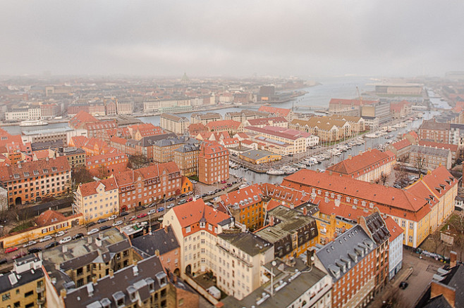 丹麦首都哥本哈根干净的欧风城市