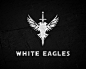 WhiteEagles标志 老鹰 翅膀 鸟类 军服 剑 武器 军队 商标设计  图标 图形 标志 logo 国外 外国 国内 品牌 设计 创意 欣赏