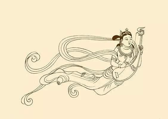 敦煌飞天线稿