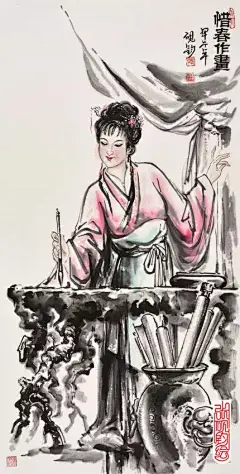 绘红楼@随心的收集_花瓣 著名画家张砚钧笔下的水墨人物之《红楼梦》系列_手机搜狐网_3543174479.jpg