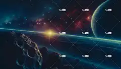 Ai产生的 宇宙的 天上的 小行星 碰撞 热带 星云 星星 宇宙