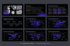 27页团队项目进度规划时间表进程工作计划进程可视化图表ppt模板模板