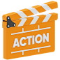 Action Clapper 3D Illustration
