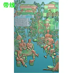 140_精雕图灰度浮雕图雕刻人物