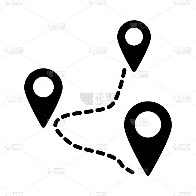 路线位置图标设计矢量模板插图