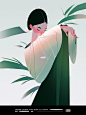 【AI插画】极简风格的茶道女人