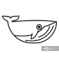 鲸鱼矢量线图标，标志，背景插图，可编辑的笔触图片素材