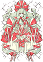 日本画师原野香久山 少女插画