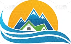 模板,品牌名称,山,运动,雪,现代,证章,岩石,复古,剪影