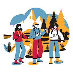 户外探险者爬山设计