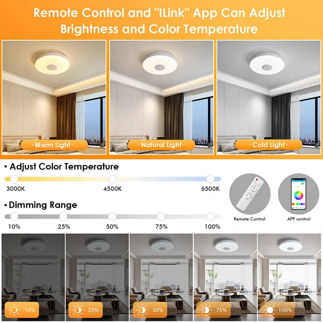 Plafoniera moderna a led con ventilatore da soffitto cambia 3 luci e velocità telecomando