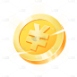 促销系列拟物发光单个金币元素