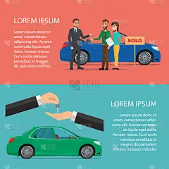 Rent,汽车,水平画幅,漫画,商务,红色,概念,图像,购买