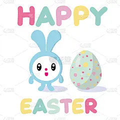 复活节兔子和复活节彩蛋，复活节快乐卡片