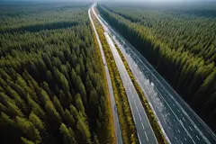 柏油路蓝天白云高速公路摄影图