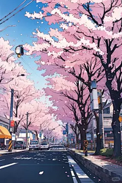 插画|晚霞伴归途