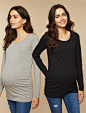 BumpStart Long Sleeve Maternity T-shirt (2 Pack) | Motherhood Maternity