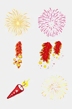 时尚烟花爆竹免抠元素