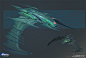 Scimitar Romulan Variant 2, Hector Ortiz : A Scimitar style ship with a Romulan flair. We were trying to imagine what would Romulans do if they had Scimitar's engineering available. Done as part of star Trek Online's anniversary.